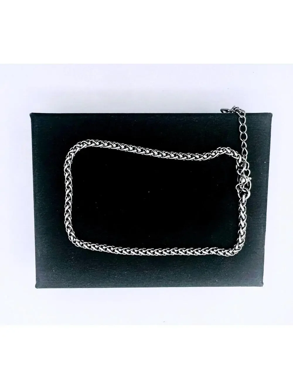 Stainless steel - 316L (surgical steel) men's wheat chain bracelet